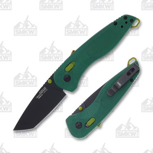SOG Aegis AT Folding Knife Forest - Moss 3.13 Inch Plain Black Ta...